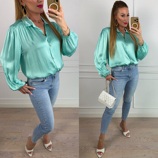 Koszula z wiskozy GIANNA / TURQUOISE