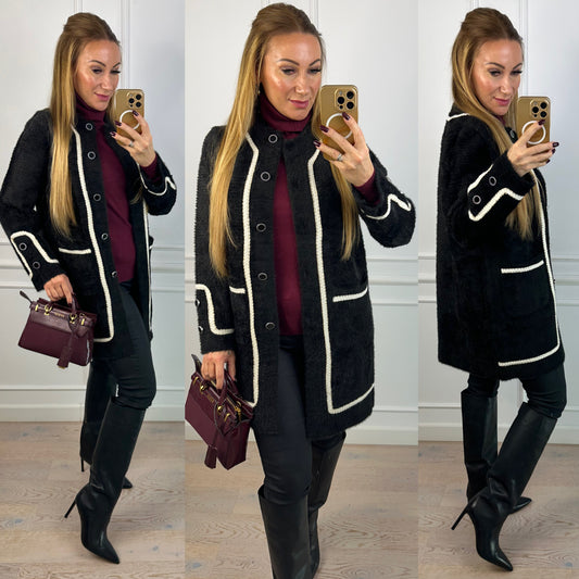 Sweter - Alpaka z wiskozą REYANA / CZARNY