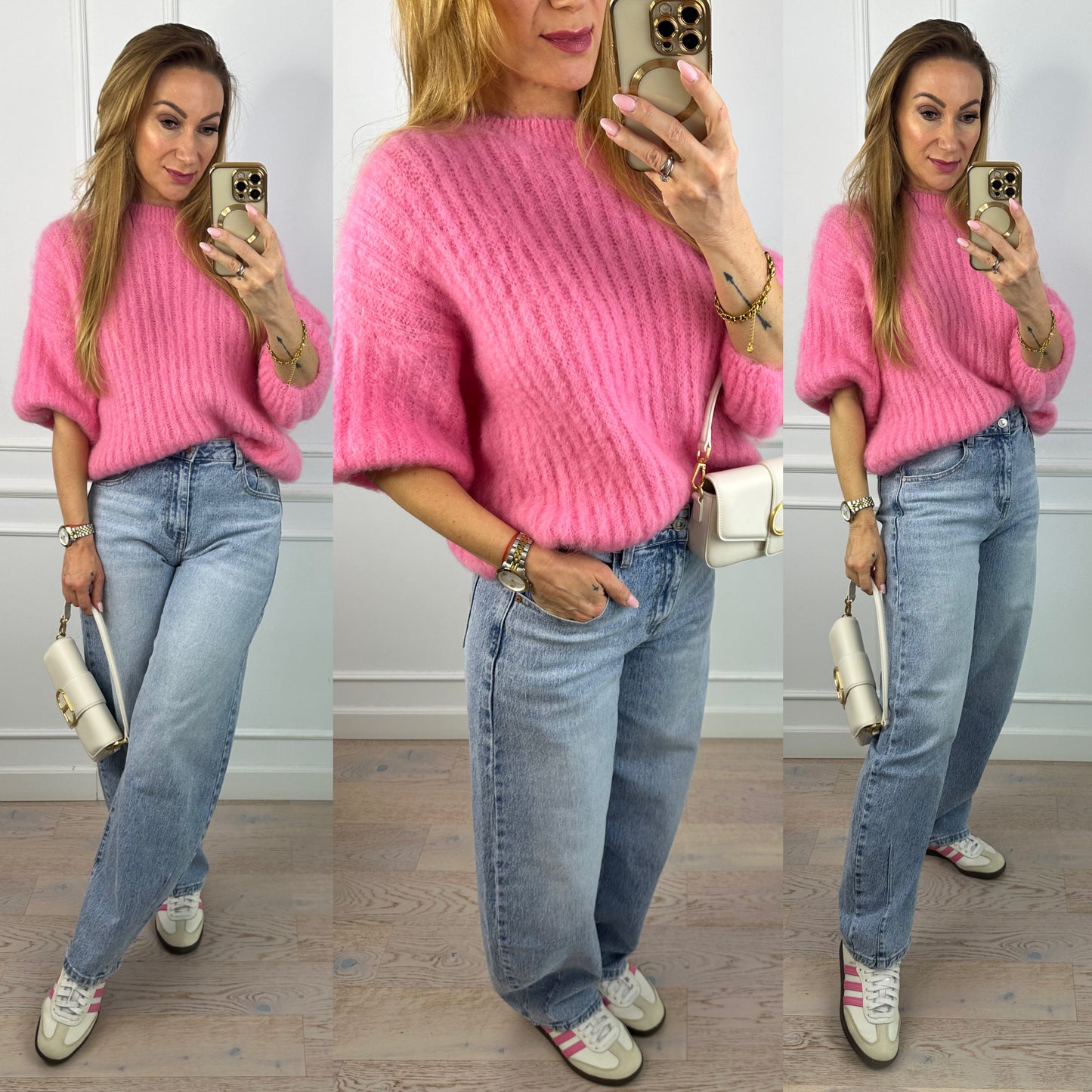 Sweter z moherem SKYE / RÓŻOWY