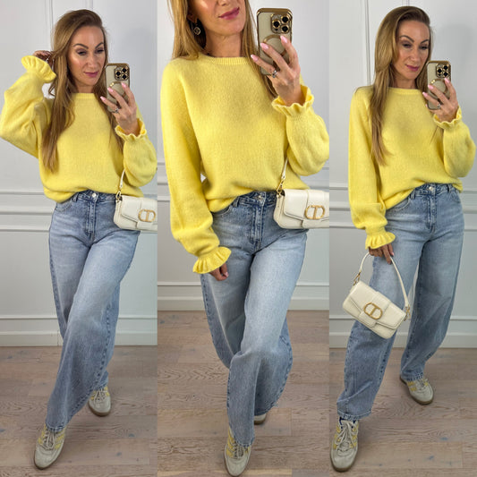 Sweter z alpaką LEDGER / ŻÓŁTY