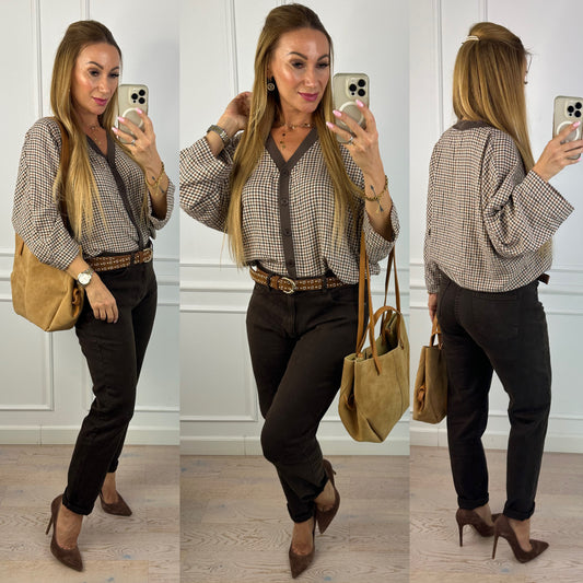 Bluzka ADINA / CZEKOLADOWA