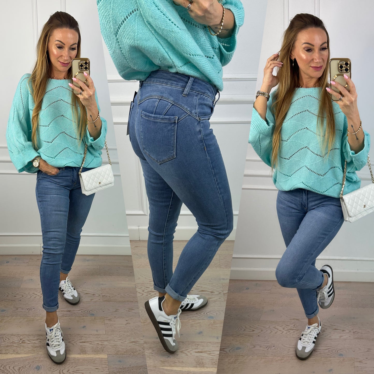 Spodnie jeansowe PUSH-UP BROOK / NIEBIESKIE
