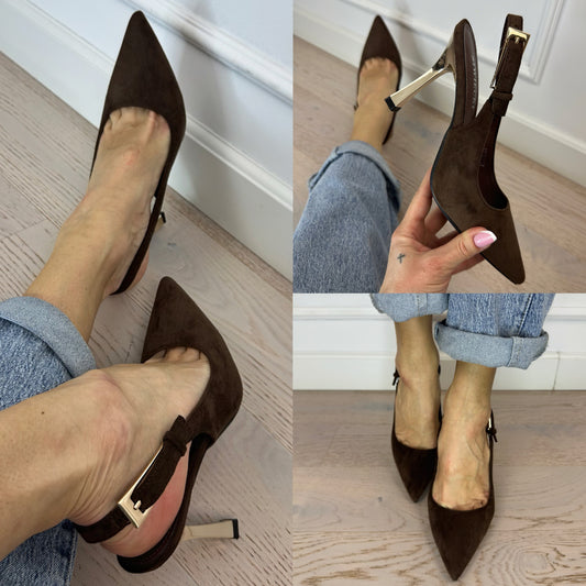 Buty z eko zamszu SOFI / CZEKOLADOWE