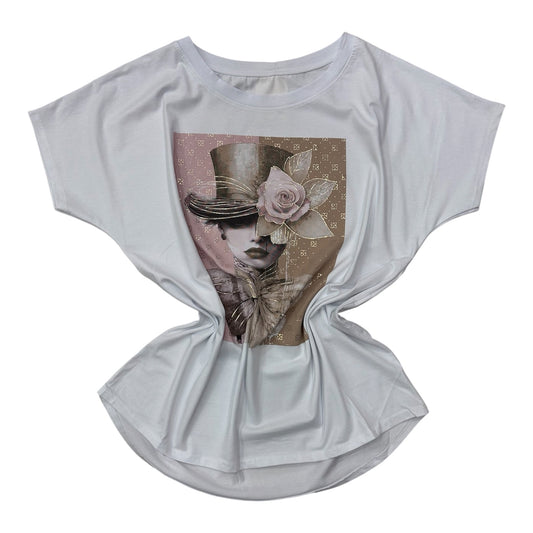 Bawełniany T-shirt LIA 15 / BIAŁY