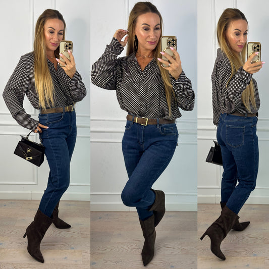 Koszula w groszki PETTICA / CZEKOLADOWA