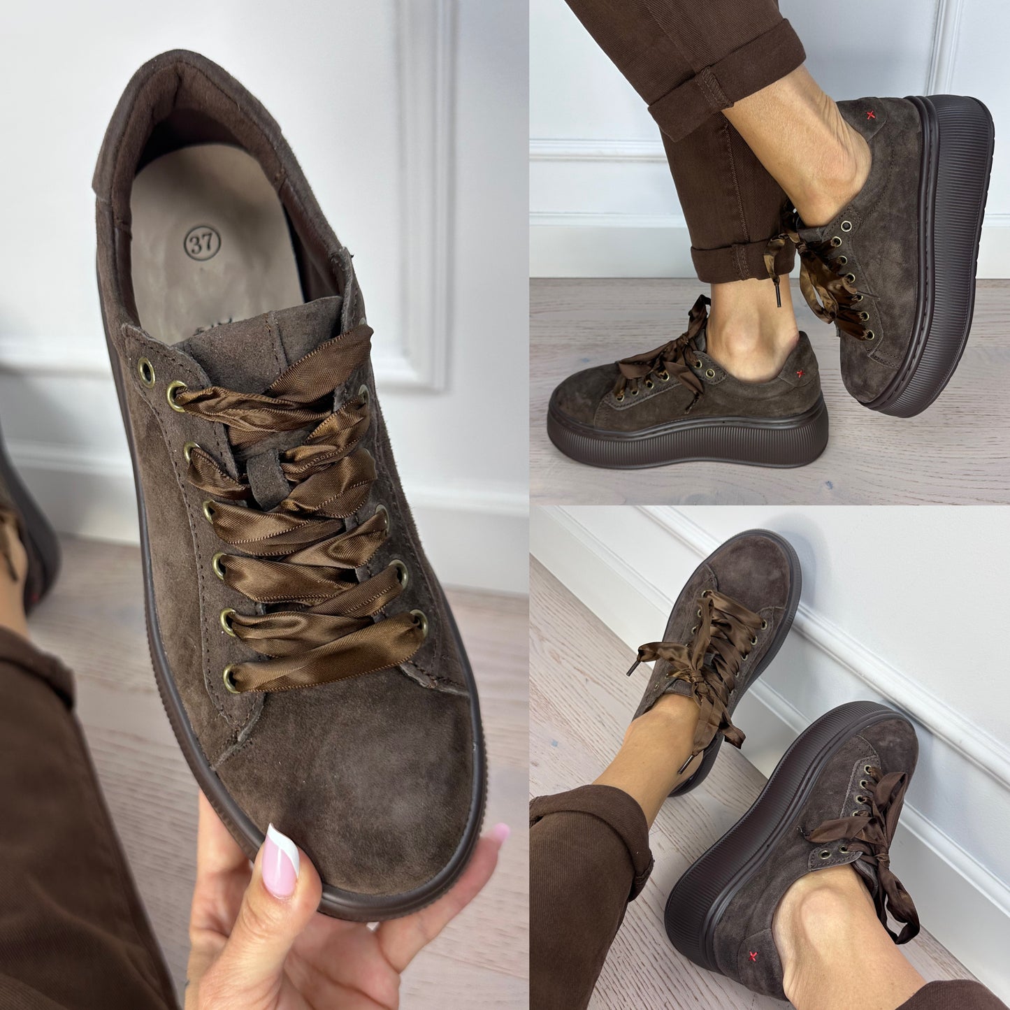 Skórzane buty SENSE / CZEKOLADOWE