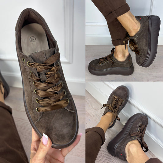 Skórzane buty SENSE / CZEKOLADOWE