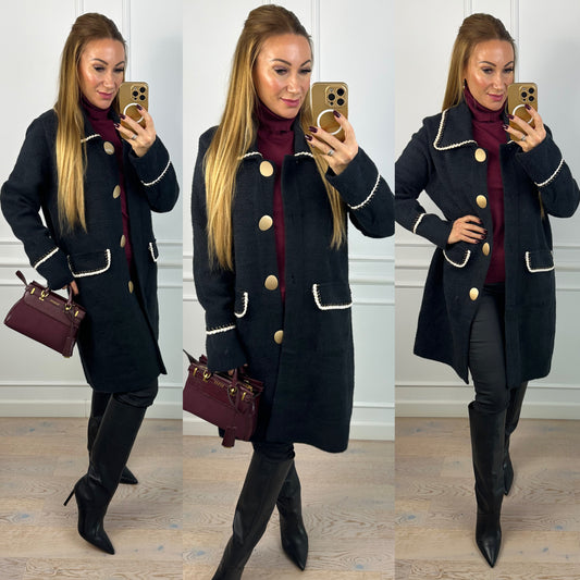 Sweter - Alpaka z wiskozą GILDA / CZARNY