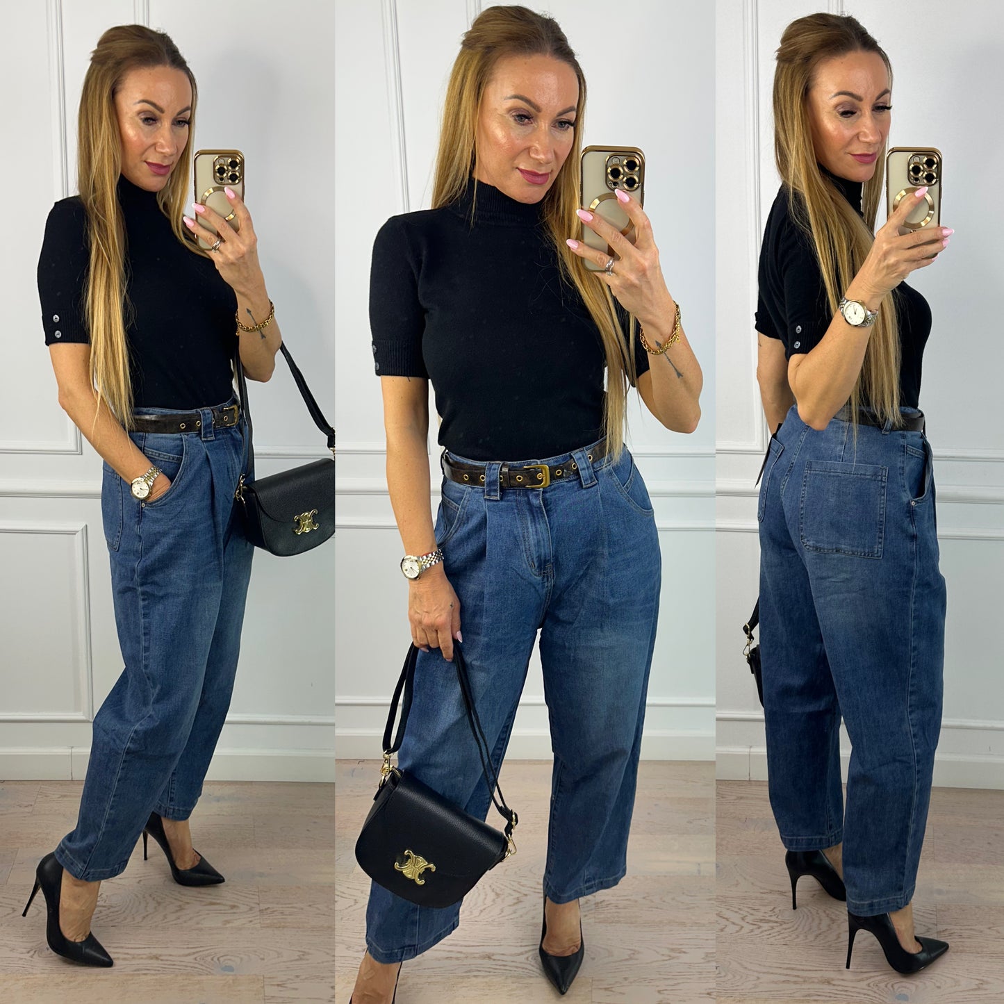 Golf z krótkim rękawem GARDA / CZARNY