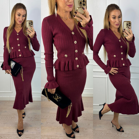 Dzianinowy komplet DEZZAN / BORDOWY