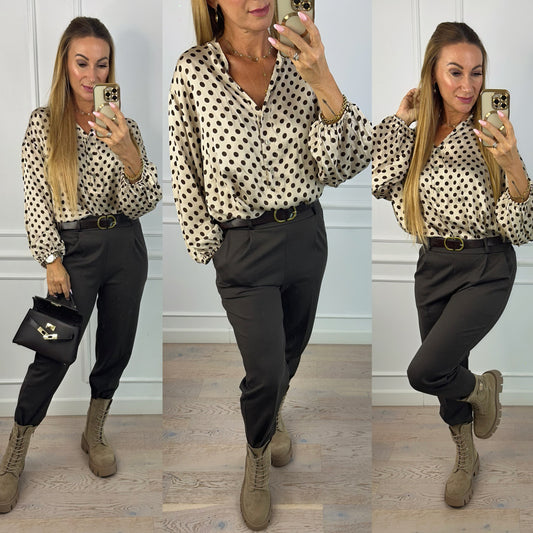 Bluzka z wiskozy i jedwabiu ALIENOR / KREMOWA