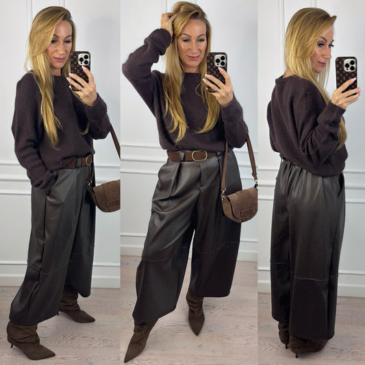 Sweter z alpaką FRANCES / CZEKOLADOWY