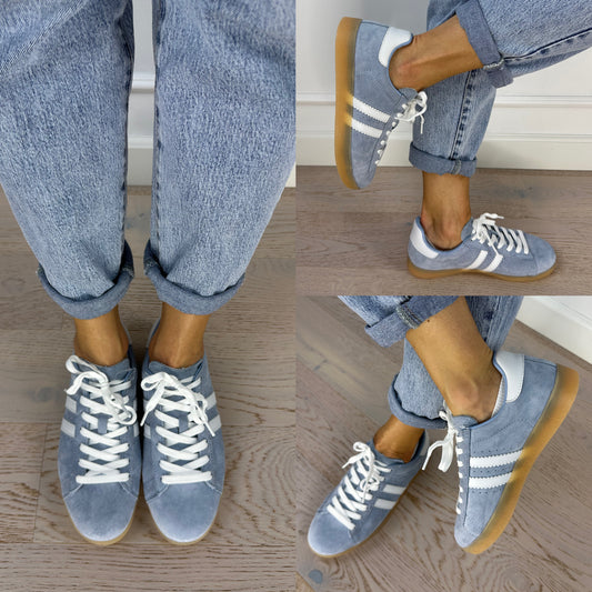 Skórzane buty sportowe TILLY / BŁĘKITNE