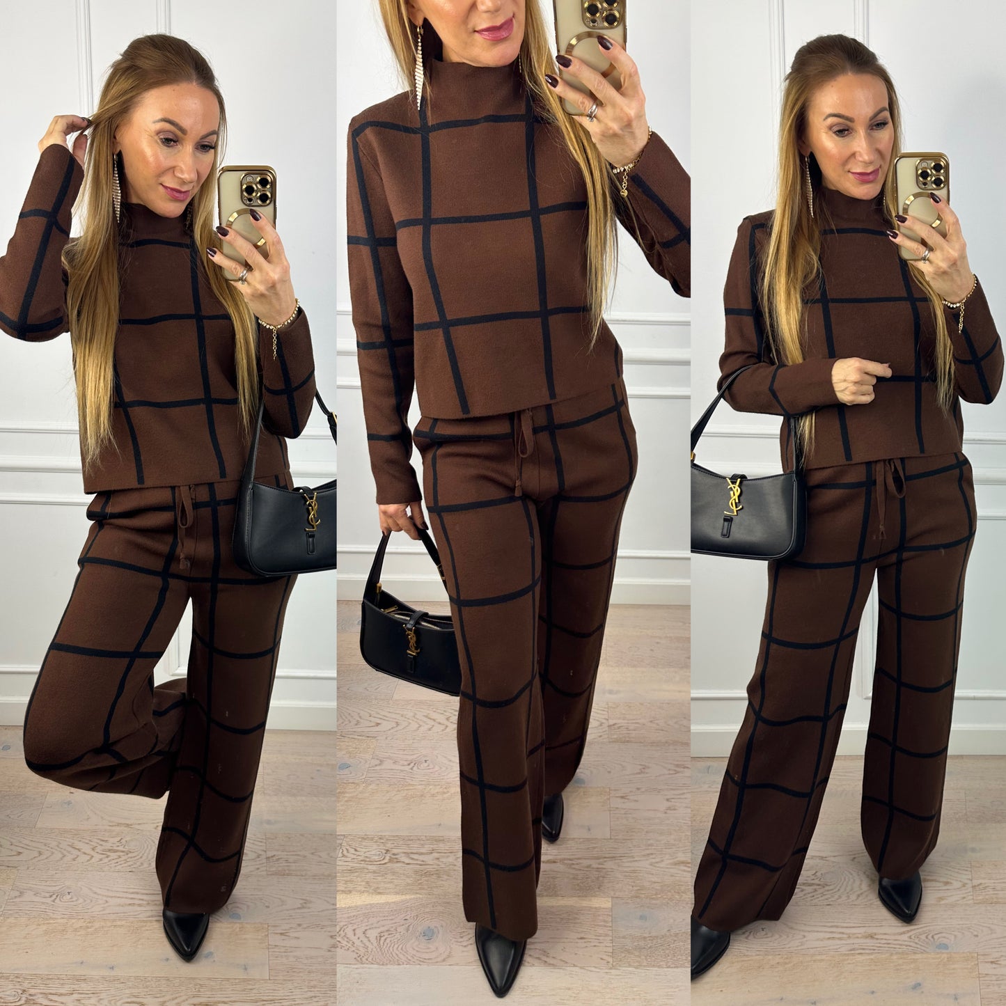 Dzianinowy komplet DANNYS / BRĄZOWY