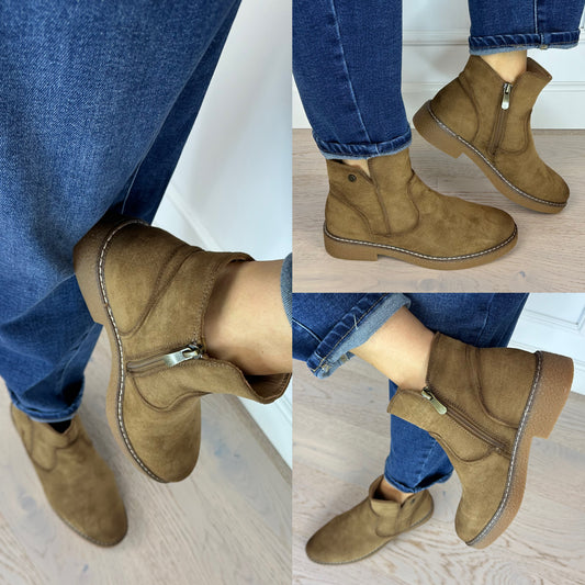 Ocieplane botki ASTON / KHAKI