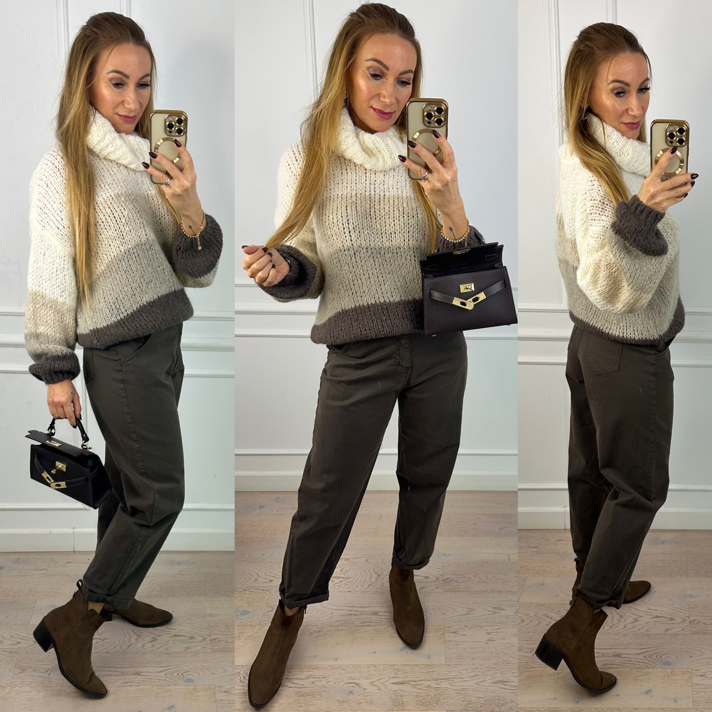 Sweter z wełną i moherem ANIS / KREMOWY