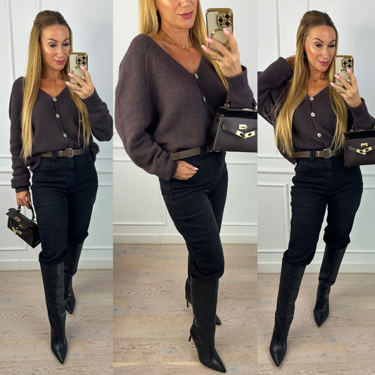 Sweter z alpaką TORHILL / CZEKOLADOWY