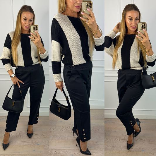 Sweter TISHAL / BEŻOWO-CZARNY