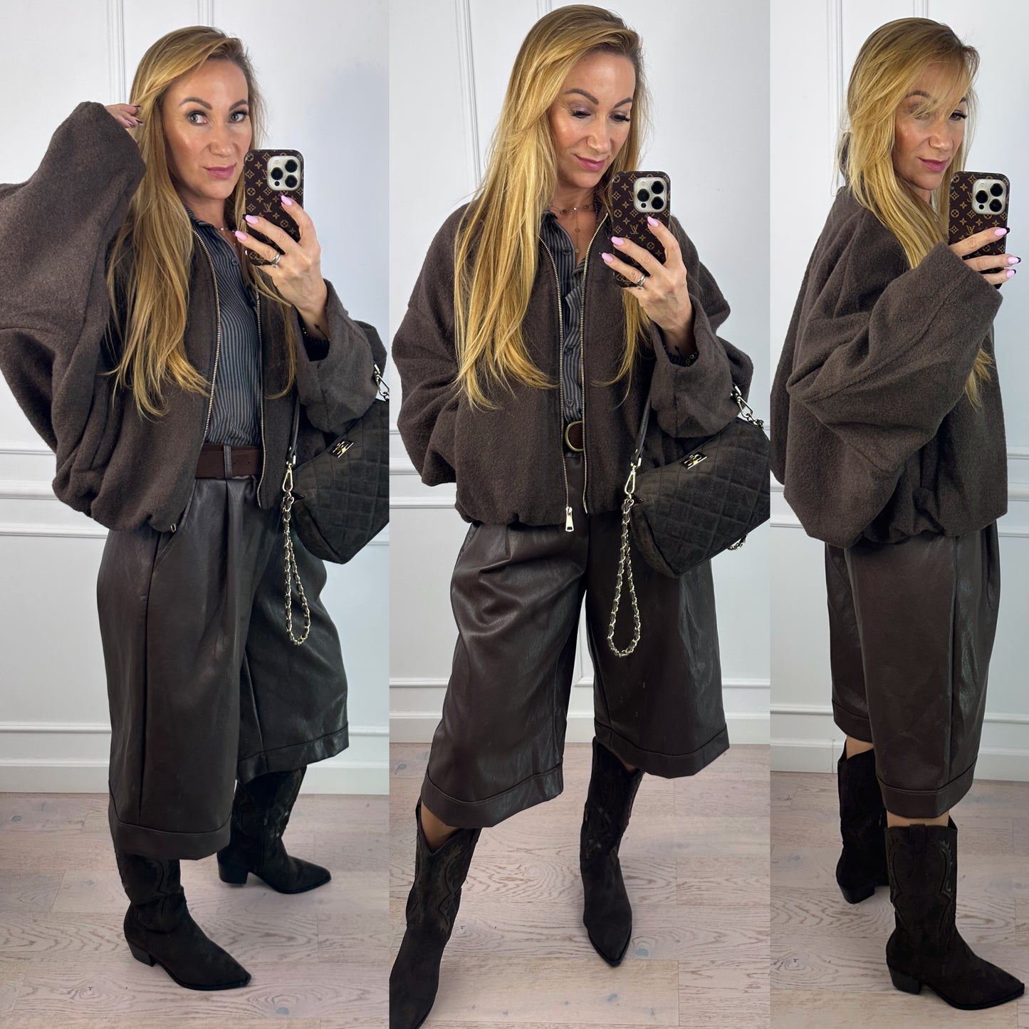 Kurtka w stylu bomber WILMA / CZEKOLADOWA