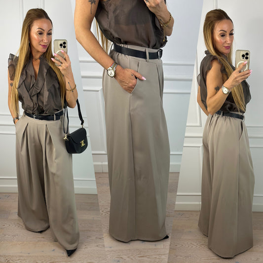 Spodnie WIDE LEG FALKE / TAUPE