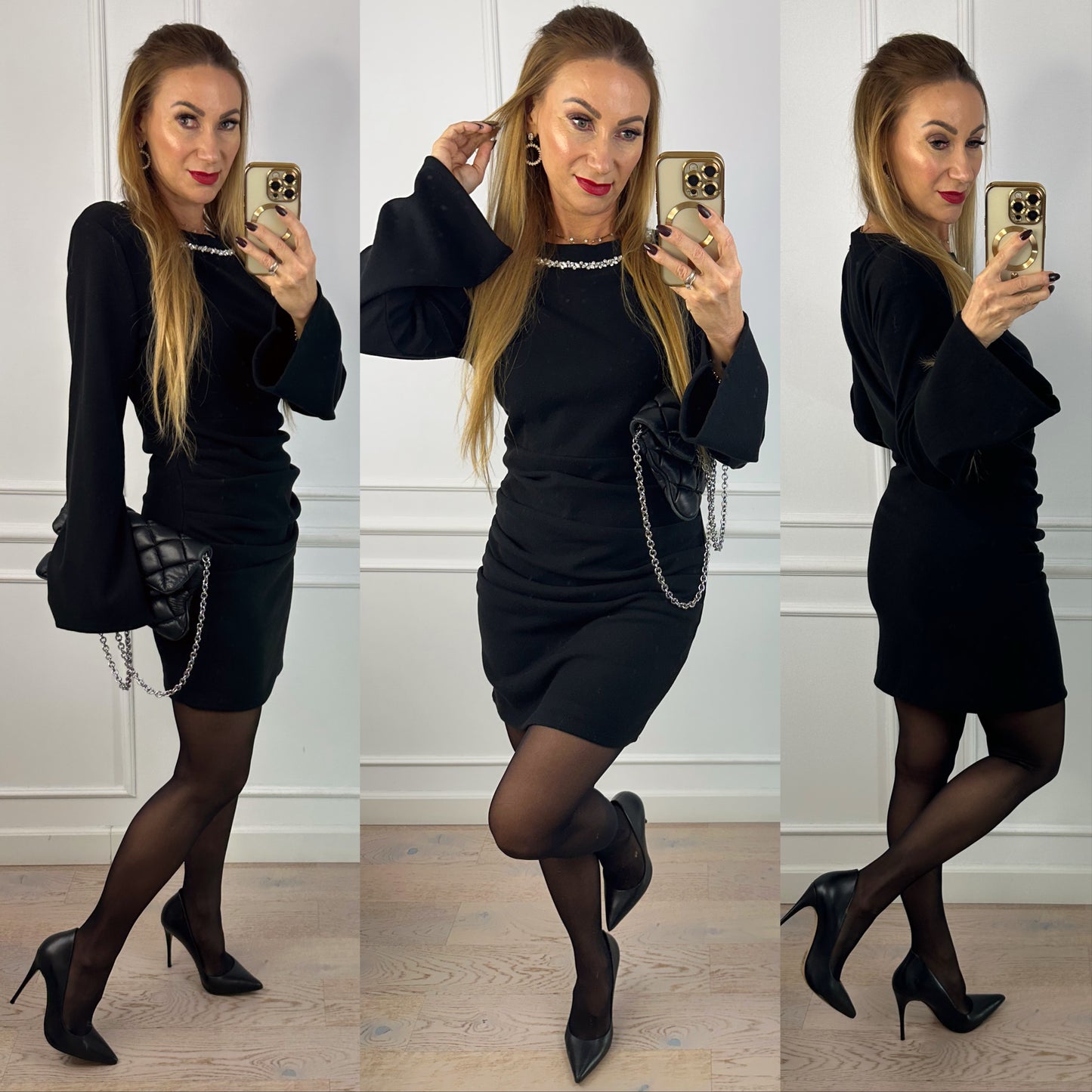 Sukienka z biżuterią HAILLY / CZARNA