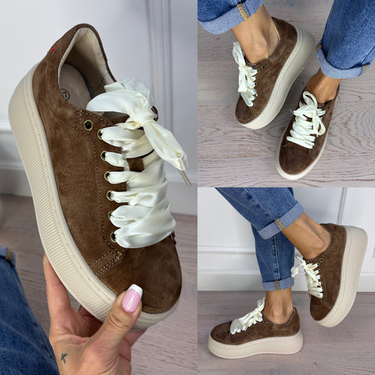 Skórzane buty SENSE / BRĄZOWE