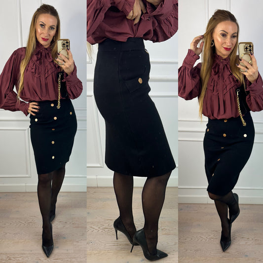 Dzianinowa spódnica PINA / CZARNA