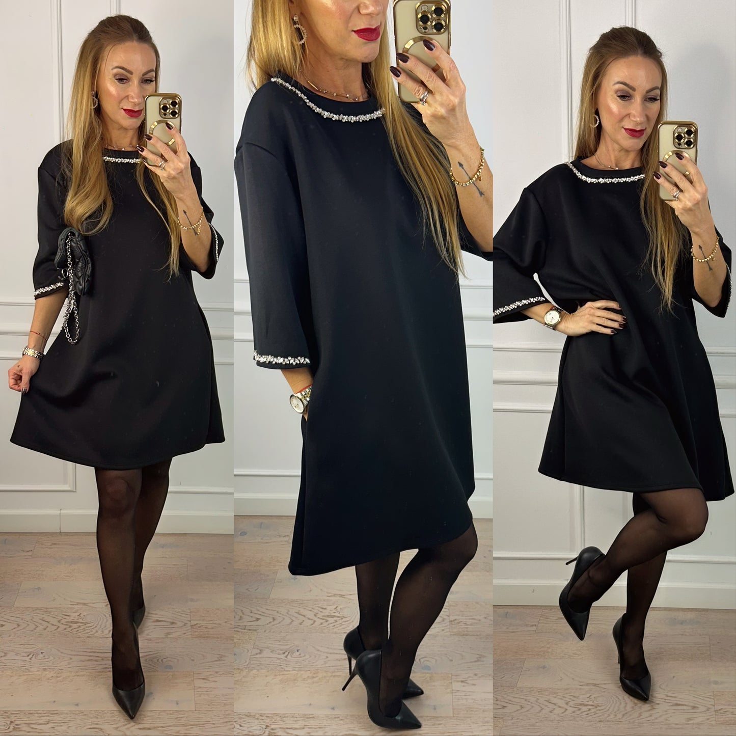 Sukienka z biżuterią DONARIA / CZARNA