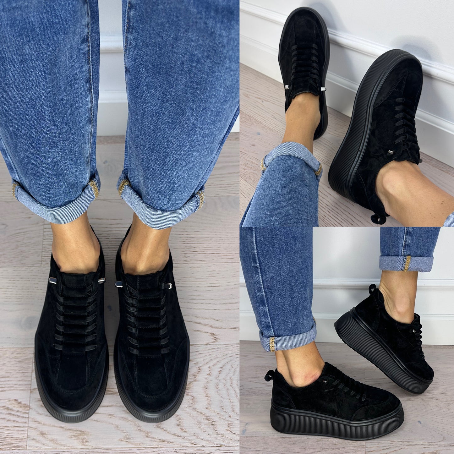 Skórzane buty STEVIE / CZARNE
