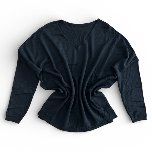 Dzianinowa bluzka HEDIMA / CZARNA