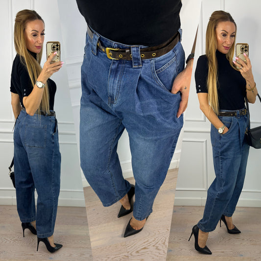 Spodnie jeansowe BOYFRIEND JUBO / NIEBIESKIE