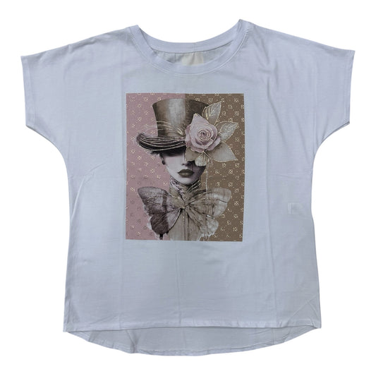 Bawełniany T-shirt LIA 15 / BIAŁY