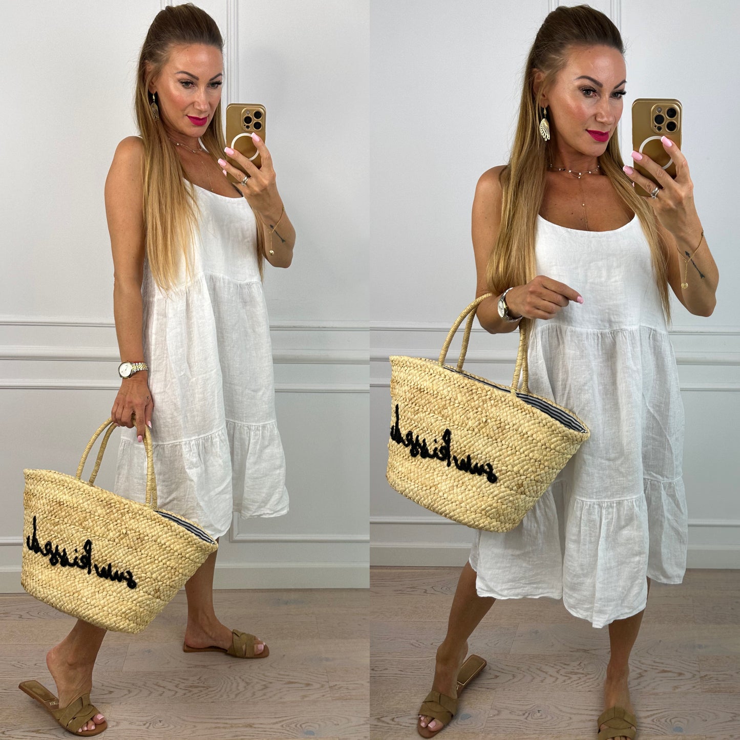 Sukienka lniana LISSA / WHITE