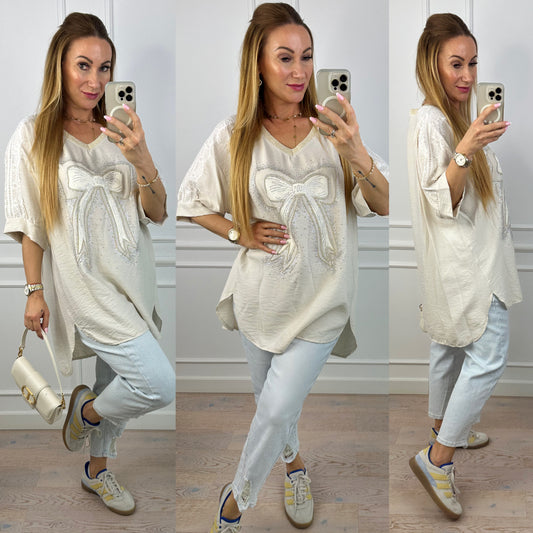 Bluzka z wiskozy AZALEA / JASNY BEŻ