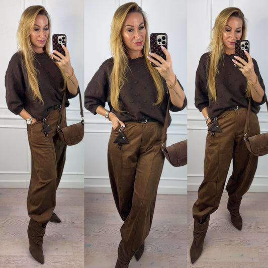 Sweter z wiskozą LORI / CZEKOLADOWY