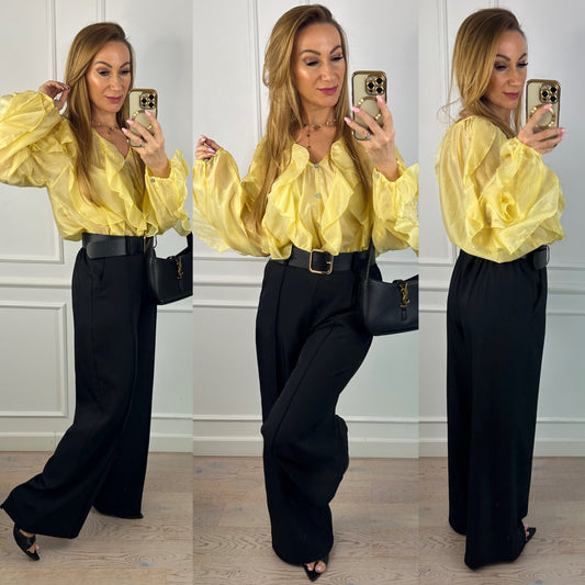 Bluzka z falbanami MADDALENA / ŻÓŁTA