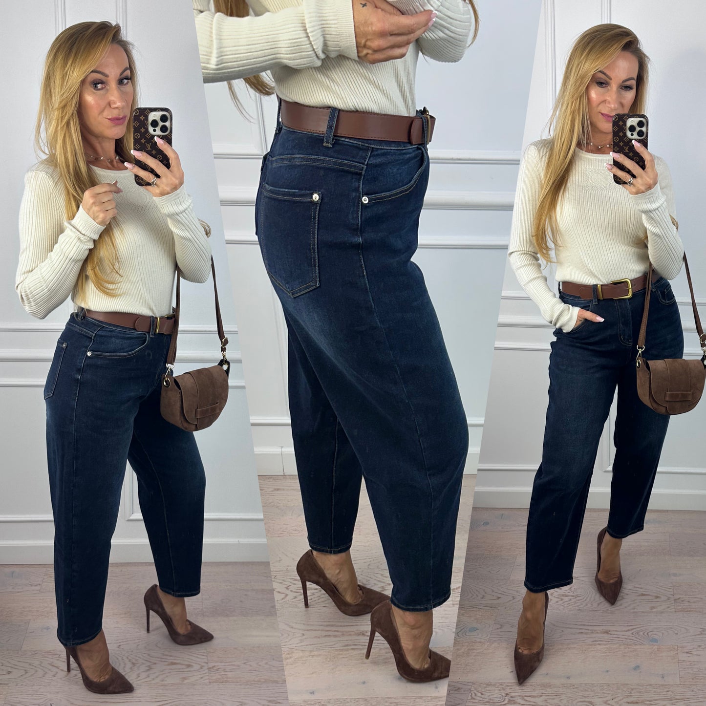 Jeansy BAGGY FIT DISSY / CIEMNOGRANATOWE