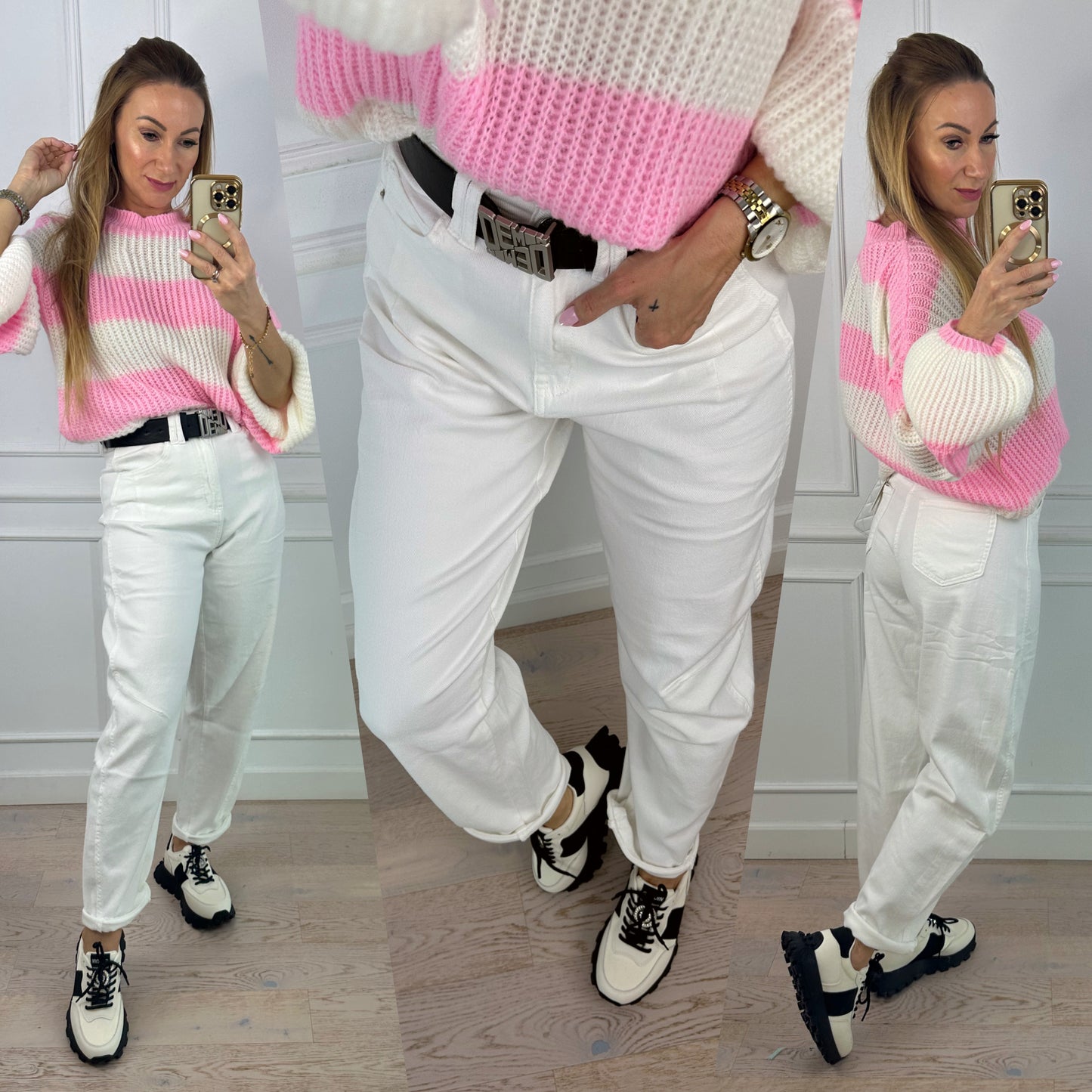 Spodnie jeansowe BANANA FIT DIDION / ŚMIETANKOWE