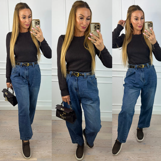 Dzianinowa bluzka ELINE / CZEKOLADOWA