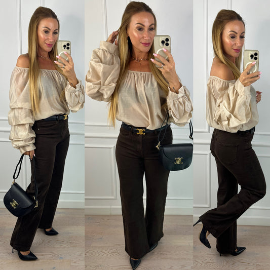 Bluzka z tencelu MELLORY / KREMOWA