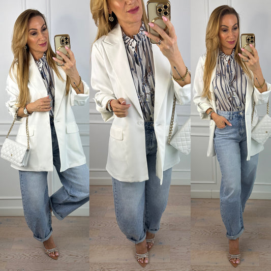 Marynarka OVERSIZE LISETTE / ŚMIETANKOWA