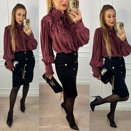 Bluzka z wiskozą OLINA / BURGUNDOWA