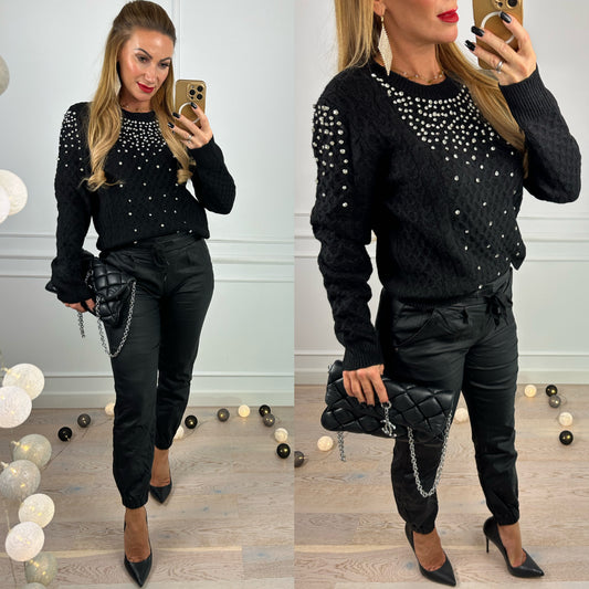 Sweter CHRISTINE ZIRCONE / BLACK