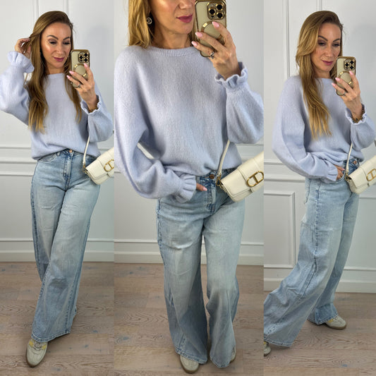 Sweter z alpaką LEDGER / NIEBIESKI