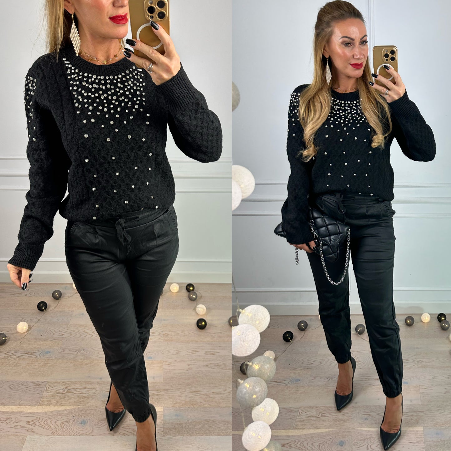 Sweter CHRISTINE ZIRCONE / BLACK