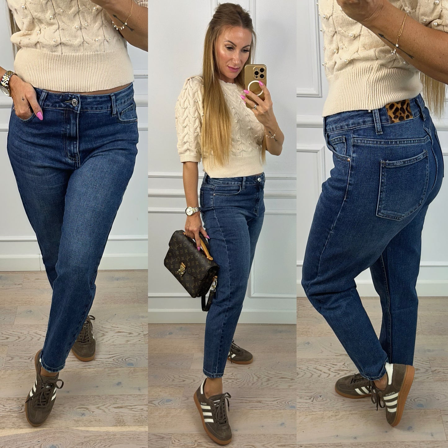 Spodnie MOM JEANS KATEY / NAVY