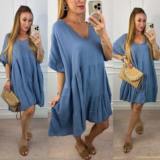 Muślinowa sukienka ANGIE / INDYGO