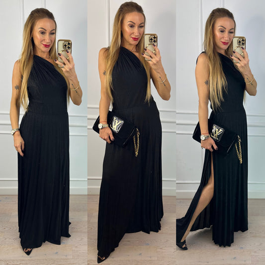 Błyszcząca sukienka CAMELIA / CZARNA