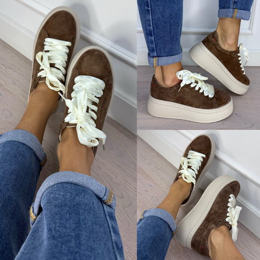 Skórzane buty SENSE / BRĄZOWE