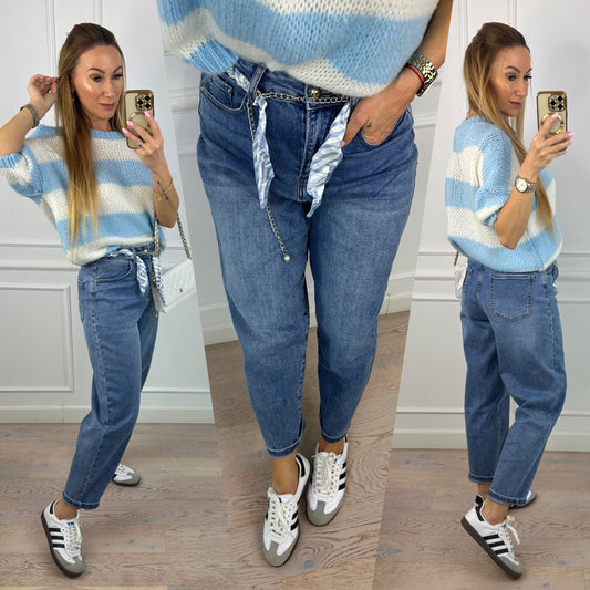 Spodnie jeansowe MOM FIT RYDER / NIEBIESKIE